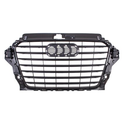 Grille Assembly w/o S-Line Pkg Matte Black for Audi A3 2015–2016