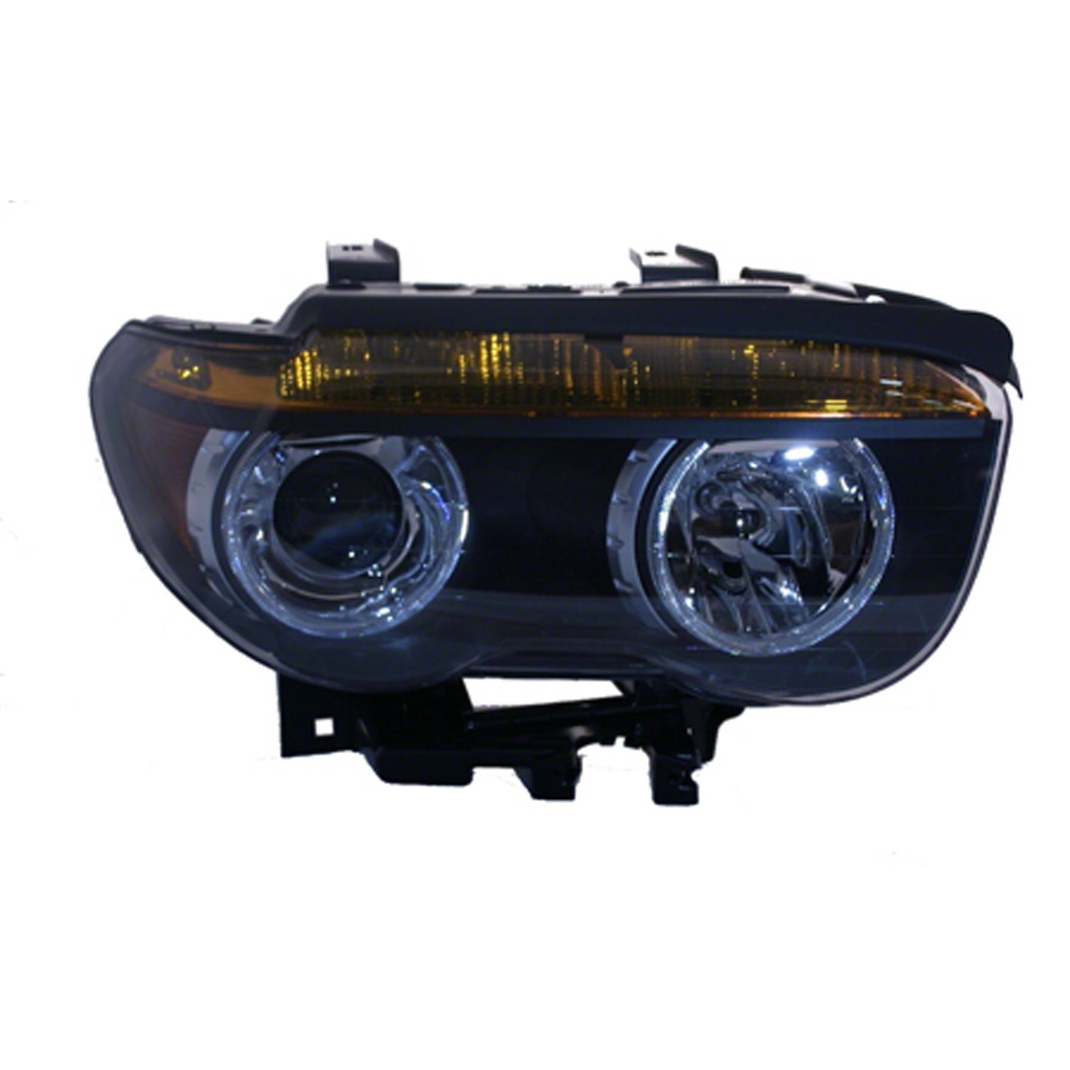 Headlight Assembly Composite Right Bi-Xenon Yellow Turn Indicator w/o Auto Adjust Headlamps for BMW 745i 2002–2005