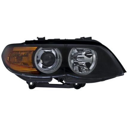 Headlight Lens Housing Right Xenon w/o Auto Headlamp Control w/Yellow Turn Indicator for BMW X5 2004–2006