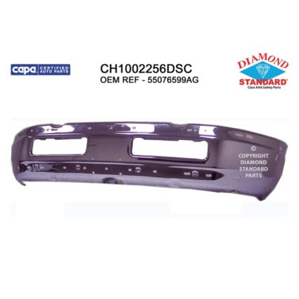 Bumper Face Bar Front w/o Sport Pkg From 11-1-94 Chrome Early Design CAPA for Dodge Ram 2500 Ram 3500 Ram 1500