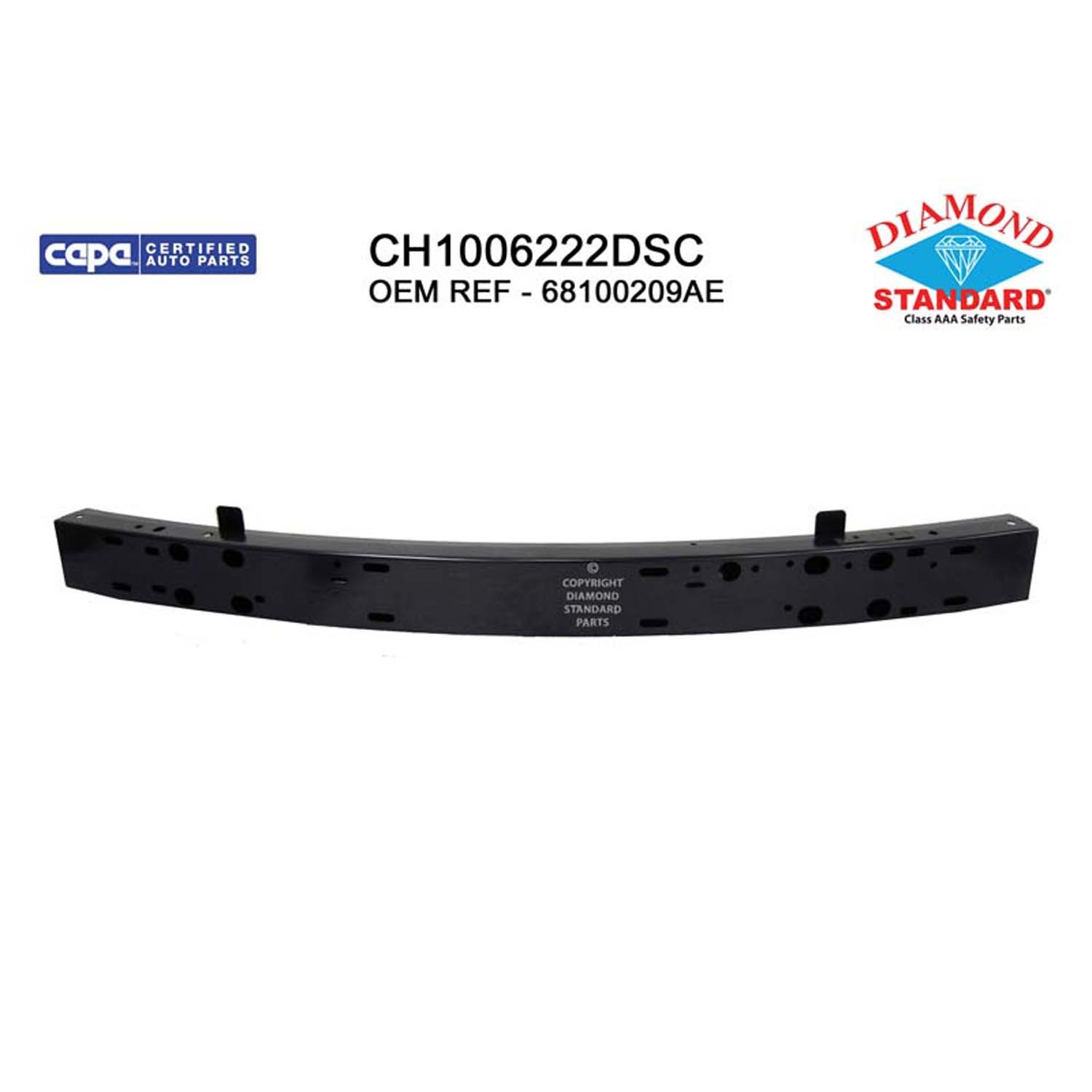 Bumper Cover Reinforcement Front CAPA for Chrysler 300 Dodge Charger Magnum Challenger