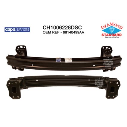 Bumper Cover Reinforcement Front w/o Adaptive Cruise Control w/Tow Hook CAPA for Jeep Cherokee 2014–2018
