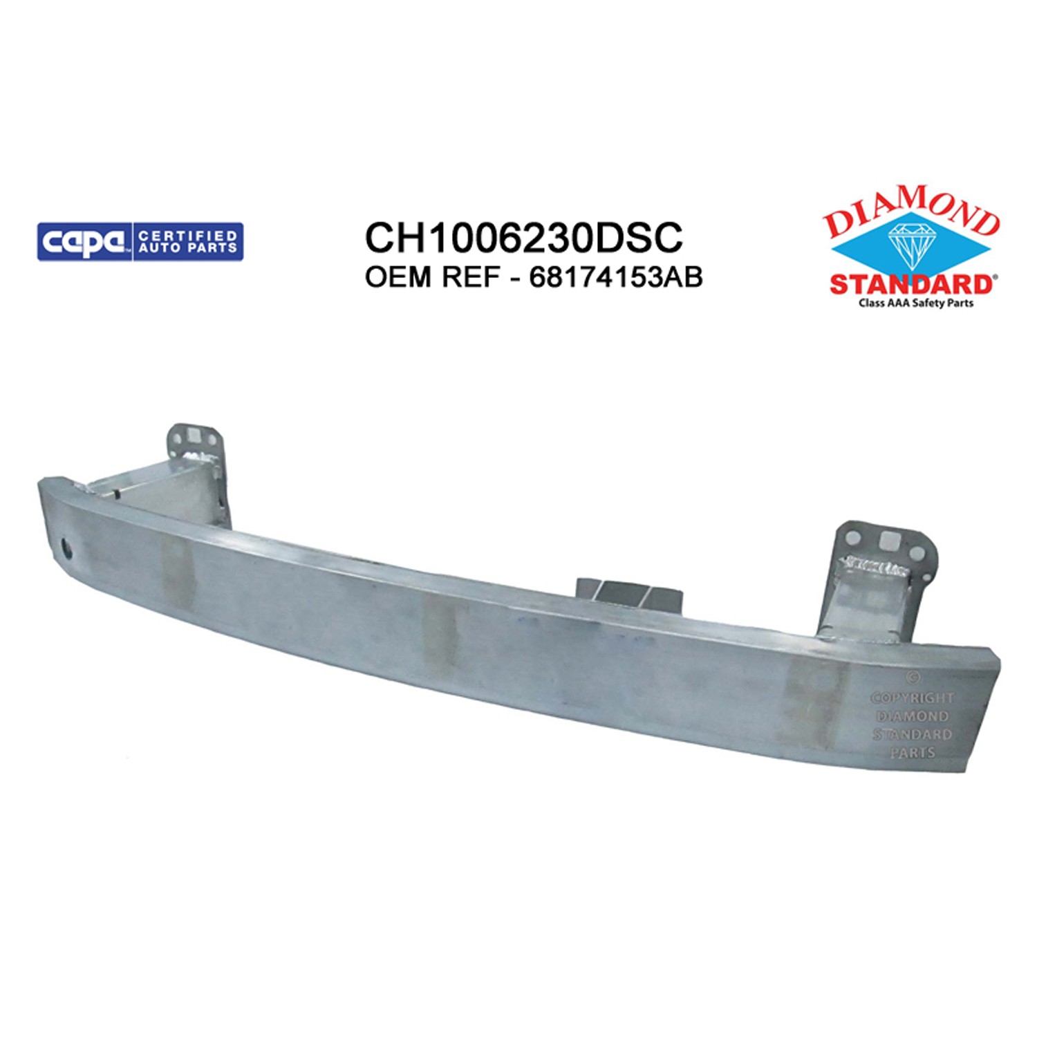 Bumper Cover Reinforcement Front w/Adaptive Cruise Control w/o Tow Hook CAPA for Jeep Cherokee 2014–2018