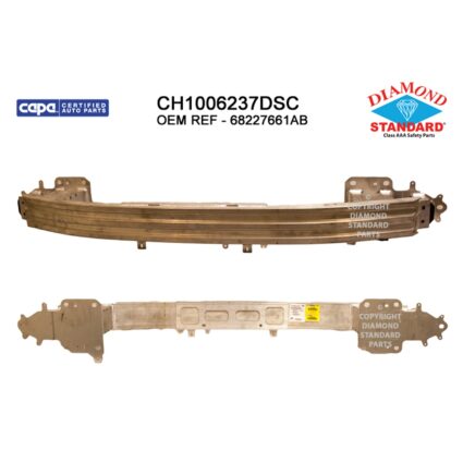 Bumper Cover Reinforcement Front w/o Adaptive Cruise Control CAPA for Chrysler Pacifica Voyager Grand Caravan