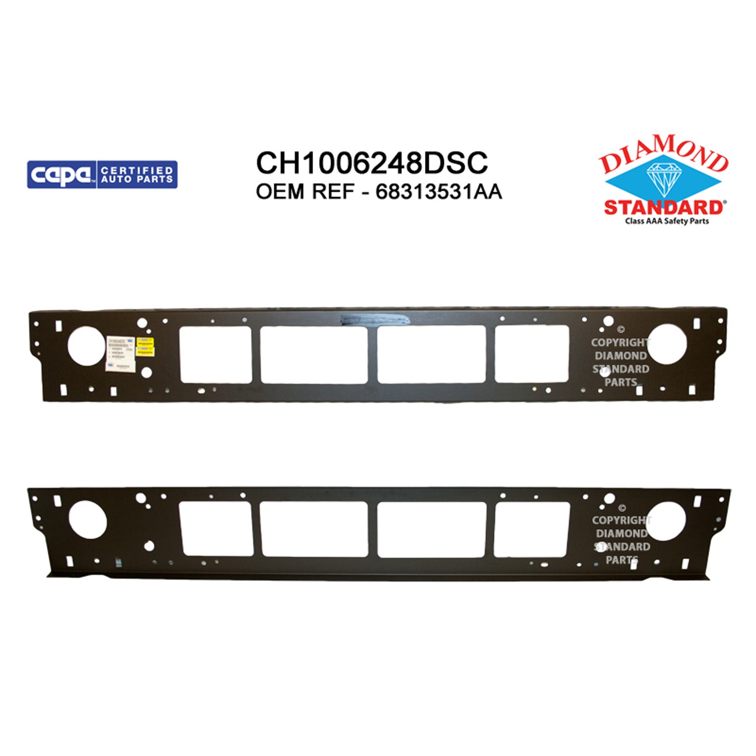 Bumper Cover Reinforcement Front CAPA for Ram 1500 Rebel TRX TRX Launch Edition 2019–2024