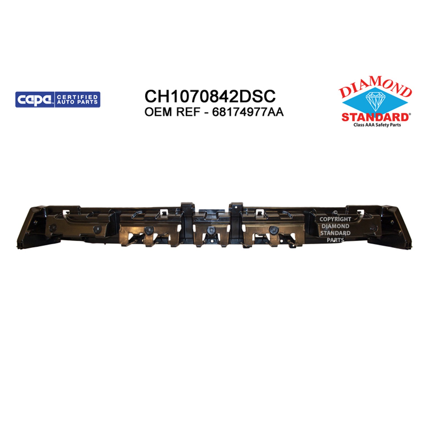 Bumper Impact Absorber Front w/Fog Lamps CAPA for Dodge Challenger 2015–2023