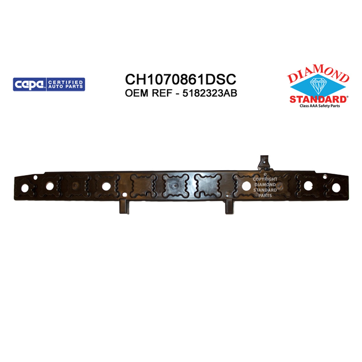 Bumper Impact Absorber Front CAPA for Dodge Grand Caravan 2011–2020