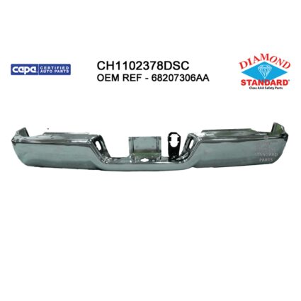 Bumper Face Bar Rear w/o Parking Sensors Chrome CAPA for Ram 3500 2500