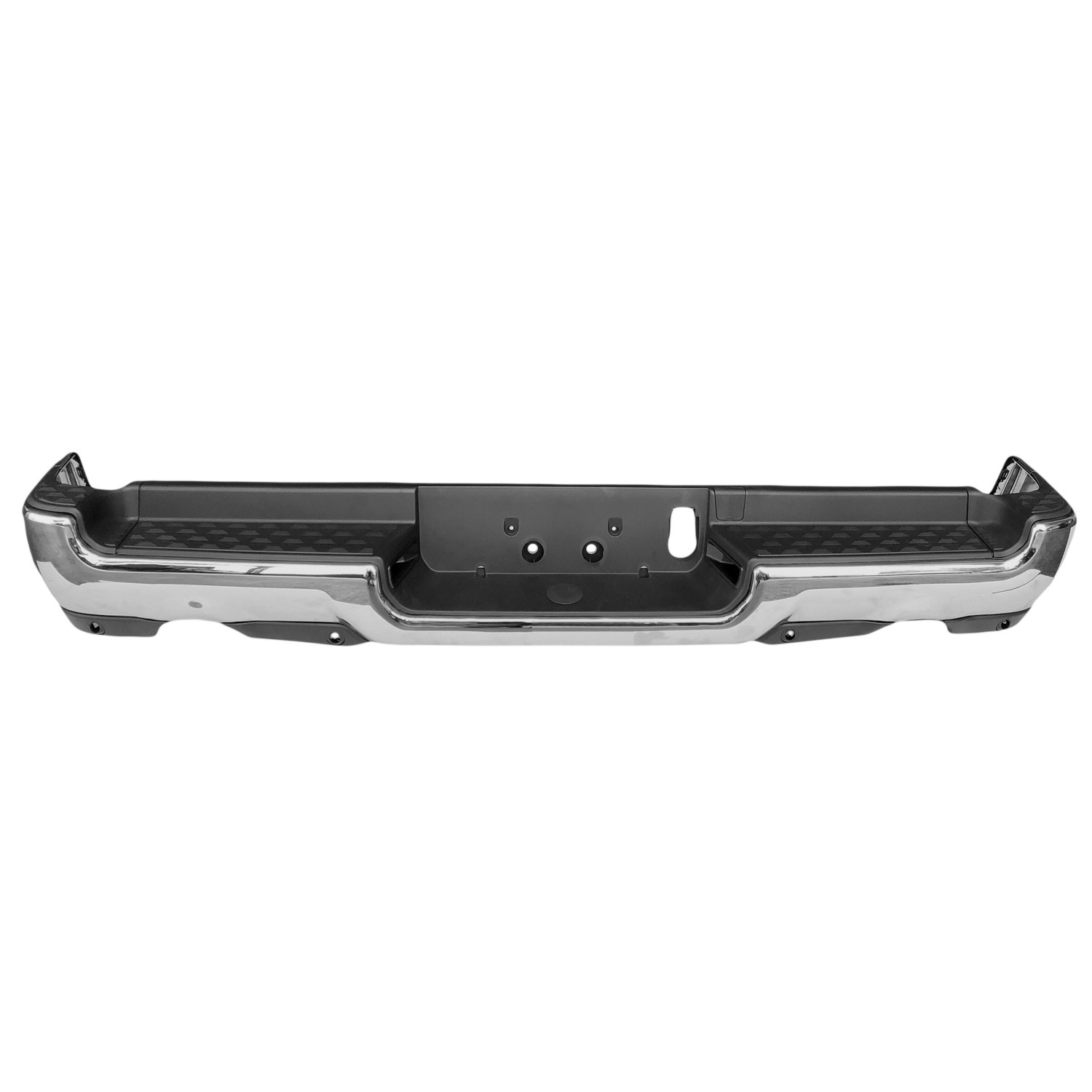 Bumper Assembly Rear Dual Exhaust w/o Adv Park w/Park Snsr Chrome for Ram 1500 Limited Laramie Sport Big Horn Lone Star SLT SXT Laramie Longhorn HFE Longhorn Laramie Sport ST Hemi Sport Special Service TRX Limited Longhorn TRX Launch Edition Big Horn OffRoad 2019–2024
