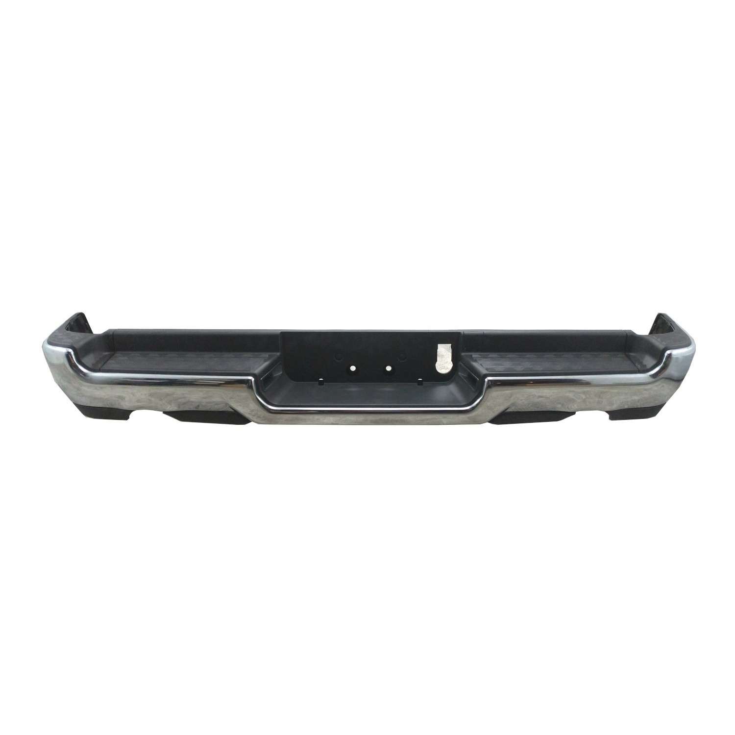 Bumper Assembly Rear Dual Exhaust w/o Adv Prk w/o Parl w/o Lamps Chrome CAPA for Ram 1500 Limited Laramie Sport Big Horn Lone Star SLT SXT Laramie Longhorn HFE Longhorn Laramie Sport ST Hemi Sport Special Service TRX Limited Longhorn TRX Launch Edition Big Horn OffRoad 2019–2024