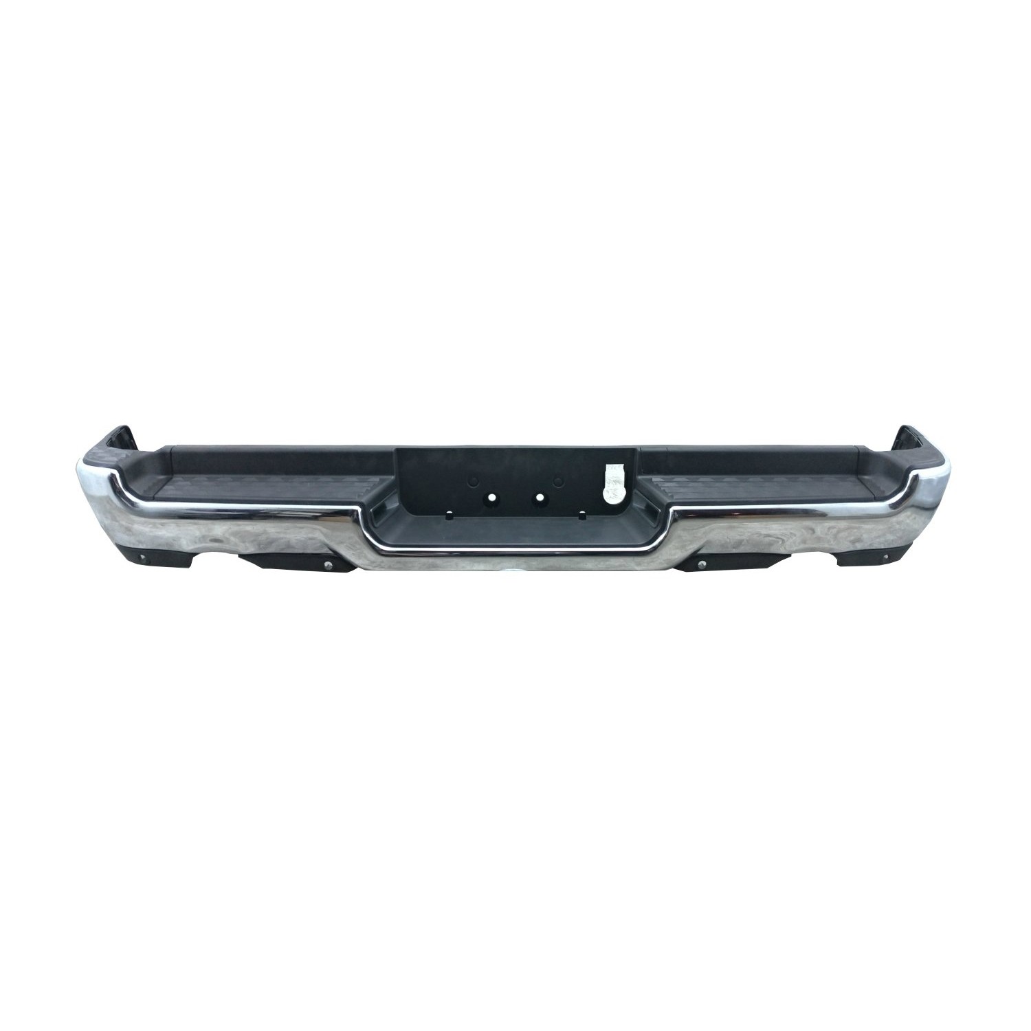 Bumper Assembly Rear Dual Exhaust w/o Adv Park w/Park w/o Lamps Chrome CAPA for Ram 1500 Limited Laramie Sport Big Horn Lone Star SLT SXT Laramie Longhorn HFE Longhorn Laramie Sport ST Hemi Sport Special Service TRX Limited Longhorn TRX Launch Edition Big Horn OffRoad 2019–2024