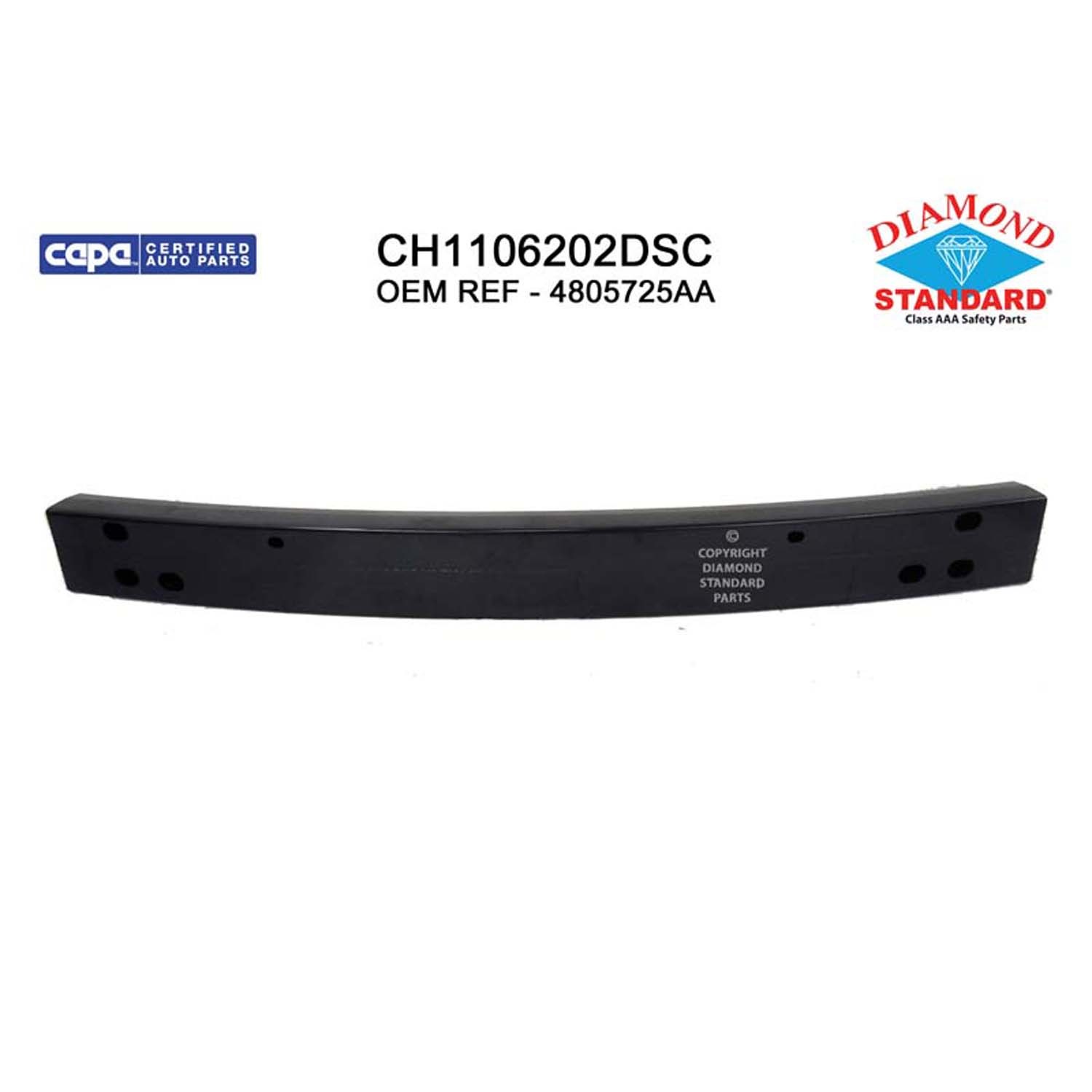 Bumper Cover Reinforcement Rear CAPA for Chrysler 300 Dodge Charger Magnum