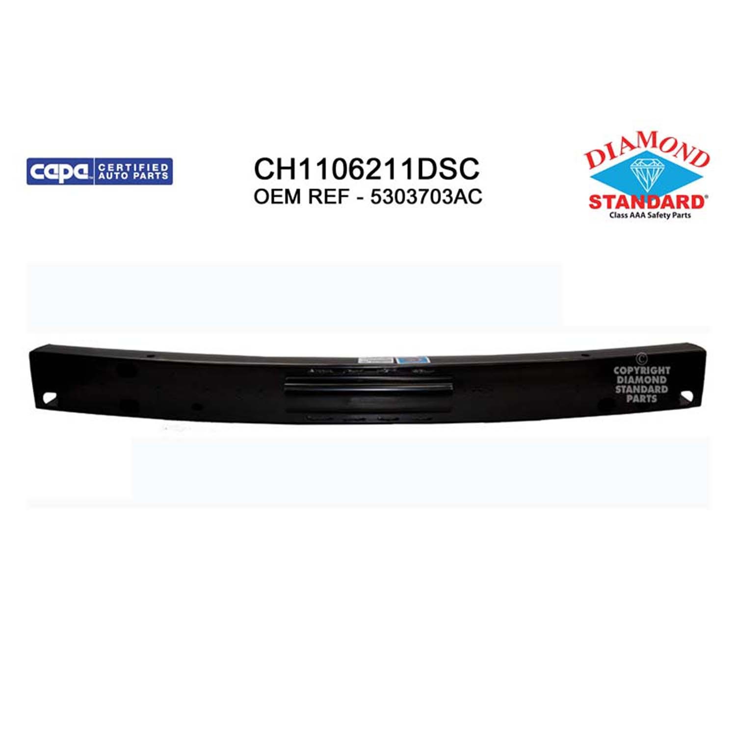 Bumper Cover Reinforcement Rear CAPA for Chrysler Sebring 200 Dodge Avenger