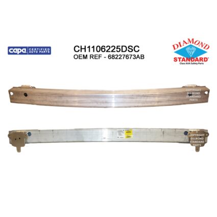 Bumper Cover Reinforcement Rear CAPA for Chrysler Pacifica Voyager Grand Caravan