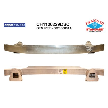 Bumper Cover Reinforcement Rear CAPA for Jeep Cherokee Limited Sport Latitude North Overland Latitude Plus 2019–2022