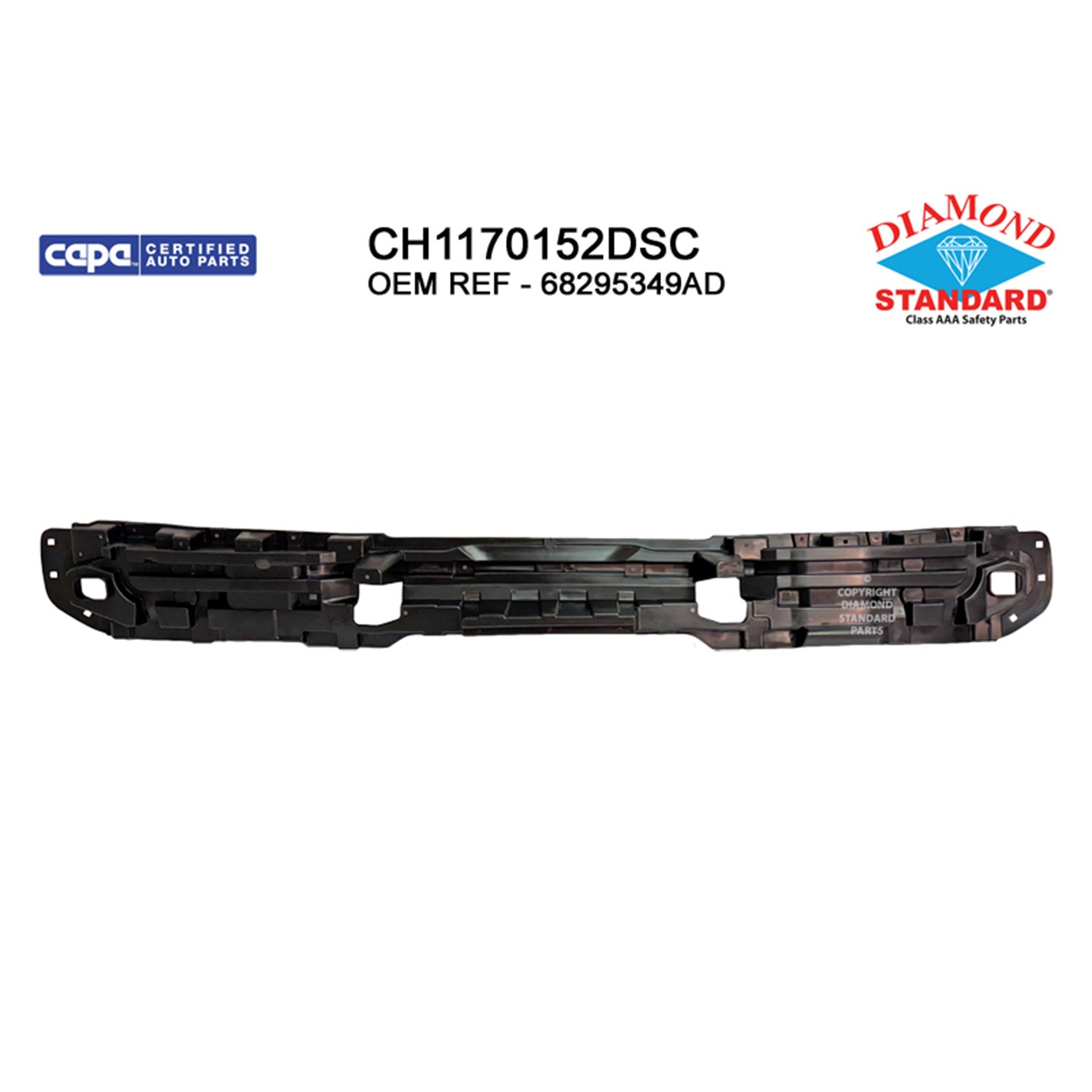 Bumper Impact Absorber Rear Molded Bumper CAPA for Jeep Wrangler 2018–2024