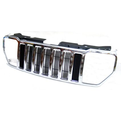 Grille Assembly Matte Black w/Chrome Frame CAPA for Jeep Liberty 2008–2012