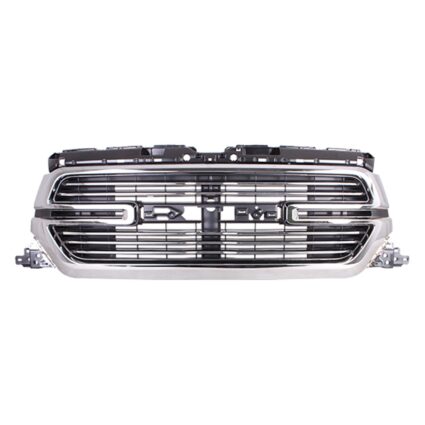 Grille Assembly w/o Surround View Camera Chrome Grille/Chrome Surround CAPA for Ram 1500 2019–2022