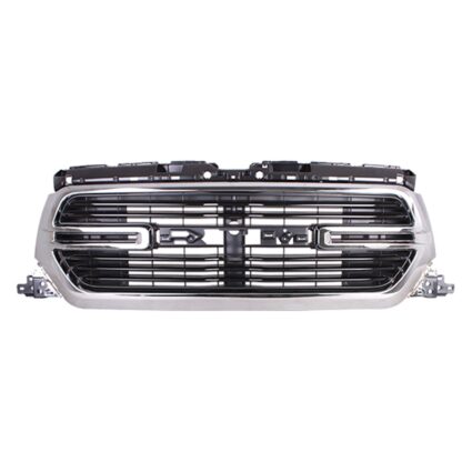 Grille Assembly w/o Surround View Camera Black Chrome Surround CAPA for Ram 1500 2019–2022