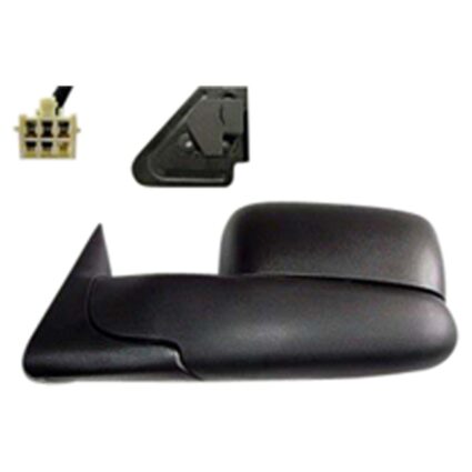 Door Mirror Assembly Left Power Heated Trailer Tow Type for Dodge Ram 2500 Ram 3500 Ram 1500