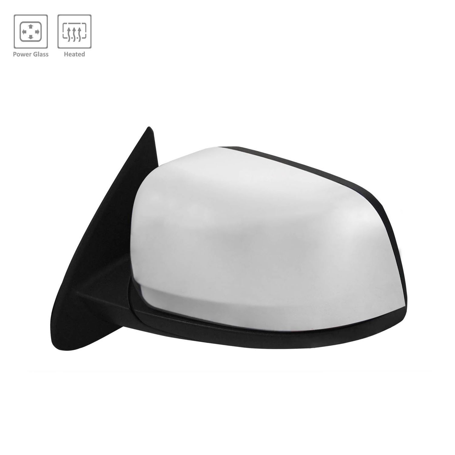 Door Mirror Assembly Left Power Heated w/o Blind Spot Detection Chrome for Dodge Durango 2014–2022