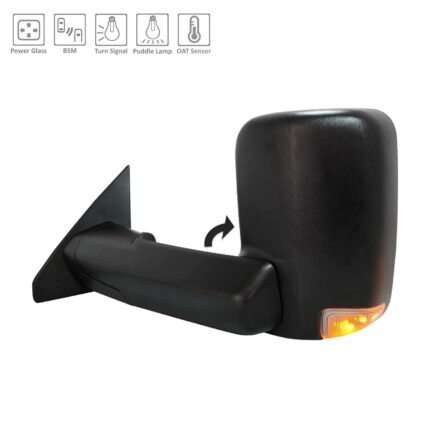 Door Mirror Assembly Left w/Towing Pkg Non-Heated w/Blind Spot Detection Black Trim for Ram 1500 2019