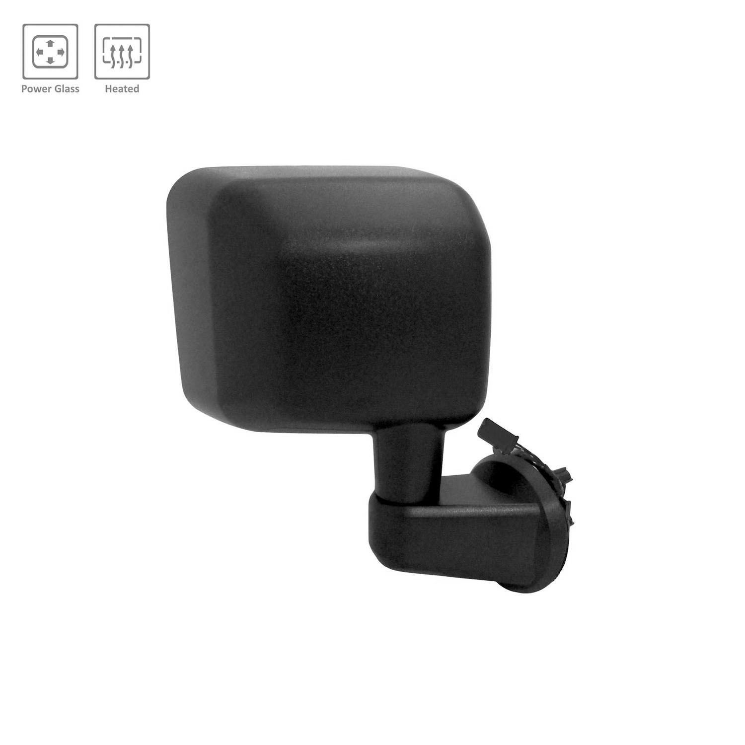Door Mirror Assembly Right Power Heated Manual-Folding Textured Black for Jeep Wrangler Wrangler JK