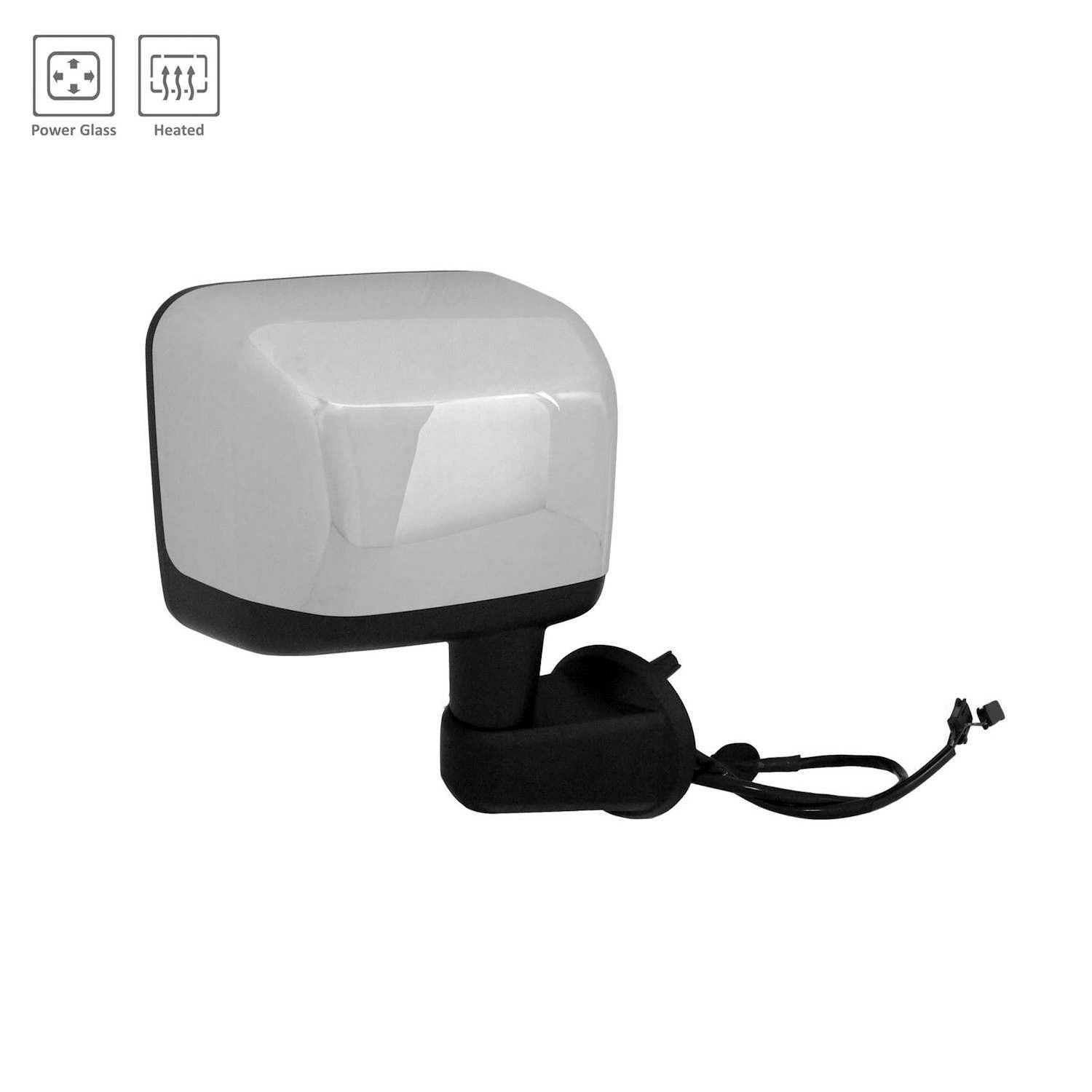 Door Mirror Assembly Right Power Heated Non-Folding Chrome for Jeep Wrangler Wrangler JK