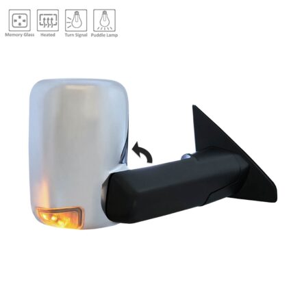 Door Mirror Assembly Right w/Towing Pkg w/o Blind Spot Detection Chrome Trim for Ram 1500 2019–2021