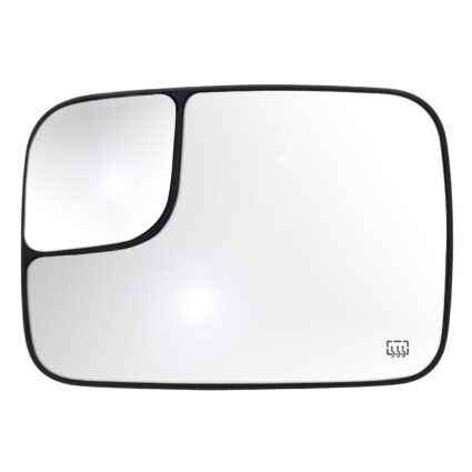Door Mirror Glass Left Power Heated Flat w/Spot Mirror w/Towing Pkg for Dodge Ram 1500 Ram 2500 Ram 3500