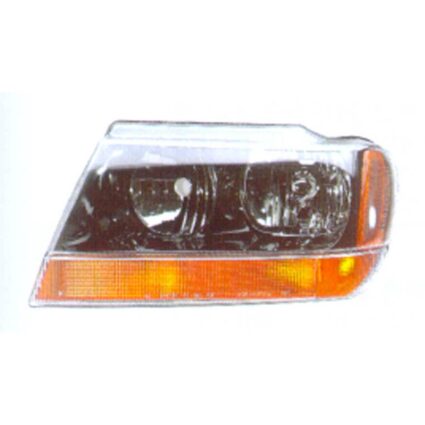 Headlight Assembly Composite Left w/o Headlamp Leveling for Jeep Grand Cherokee Laredo Sport 1999–2004