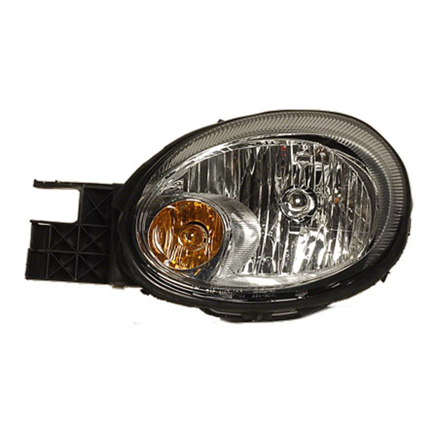 Headlight Assembly Composite Left w/o Headlamp Level System From 5/12/03 w/Chrome Bezel Includes Bulb for Dodge Neon 2003–2005