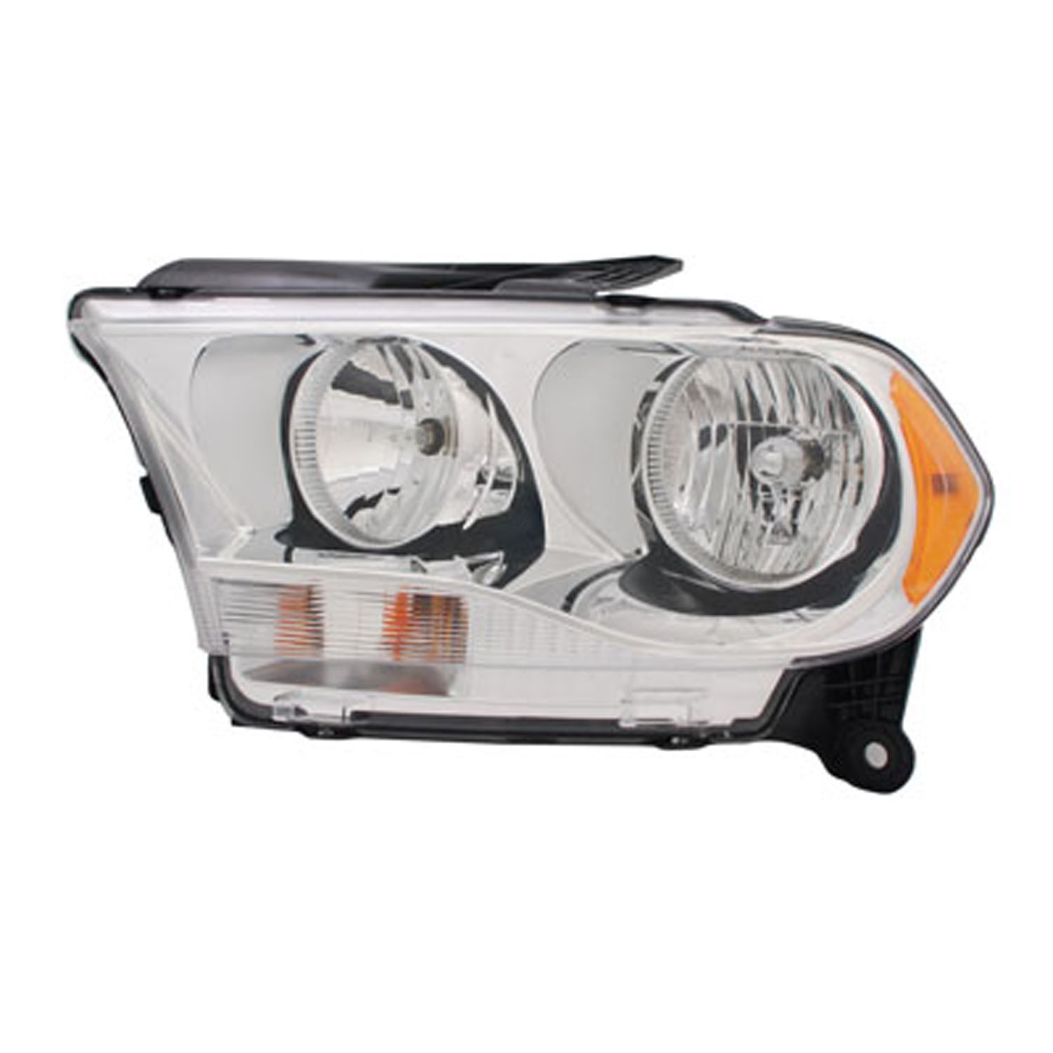 Headlight Assembly Composite Left Halogen Chrome Trim for Dodge Durango 2011–2013