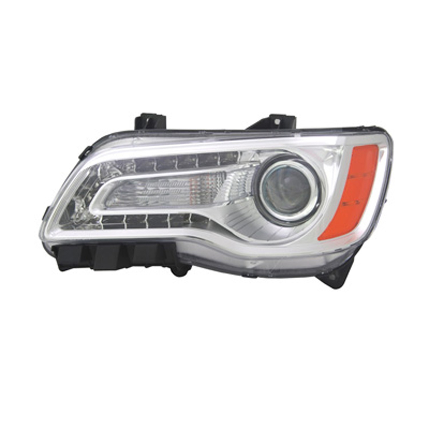 Headlight Assembly Composite Left Halogen Chrome Bezel for Chrysler 300 Sedan 2011–2014