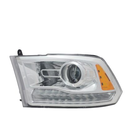 Headlight Assembly Composite Left To 12-14-14 Halogen Projector Type Chrome Bezel CAPA for Ram 1500 2500 3500