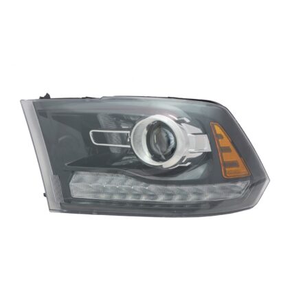 Headlight Assembly Composite Left Halogen Projector Type Black Bezel CAPA for Ram 1500 Sport 2013–2014