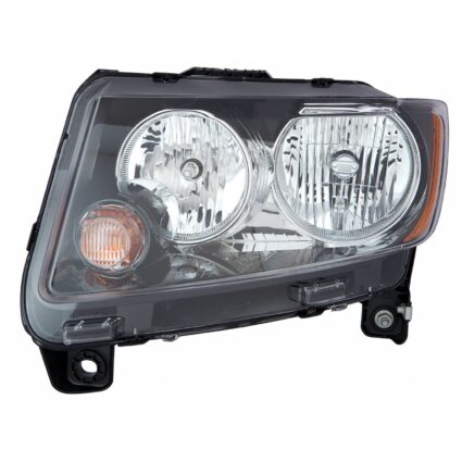 Headlight Assembly Composite Left Standard Type w/Black Trim CAPA for Jeep Compass 2013–2017