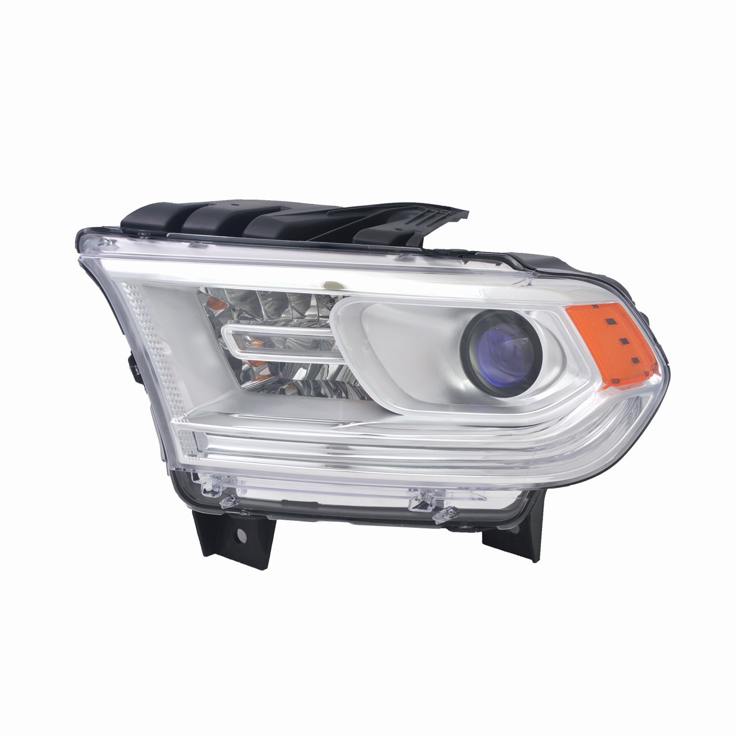 Headlight Assembly Composite Left Halogen w/o DRL Chrome Trim for Dodge Durango 2014–2015
