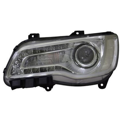 Headlight Assembly Composite Left Halogen Chrome Bezel CAPA for Chrysler 300 2015–2017
