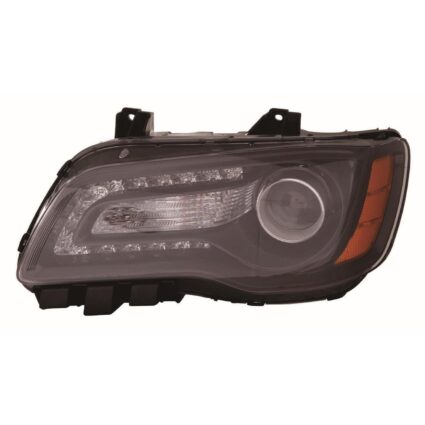 Headlight Assembly Composite Left Halogen Black Bezel CAPA for Chrysler 300 2015–2017