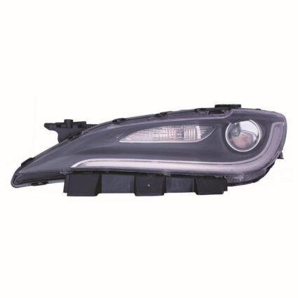 Headlight Assembly Composite Left Halogen w/LED DRL Black Trim CAPA for Chrysler 200 2016–2017