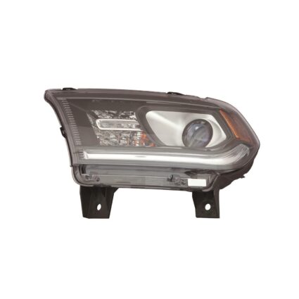 Headlight Assembly Composite Left Halogen w/DRL Black Trim for Dodge Durango 2014–2015