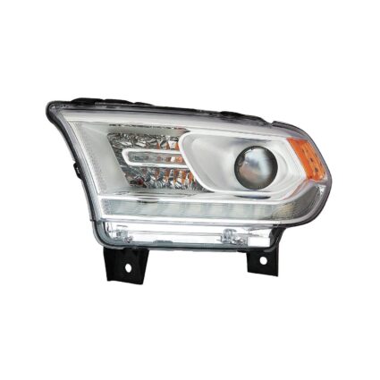 Headlight Assembly Composite Left Halogen w/DRL Chrome Trim CAPA for Dodge Durango 2016–2020