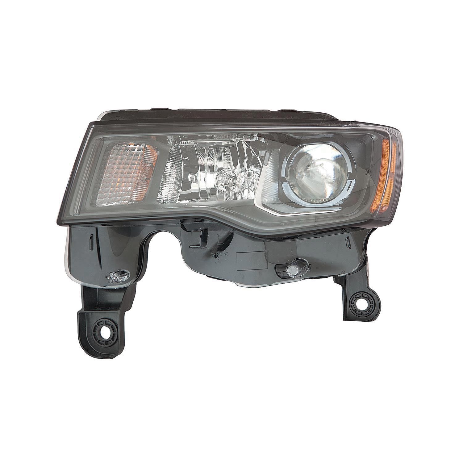 Headlight Assembly Composite Left Standard Type Black for Jeep Grand Cherokee Grand Cherokee WK