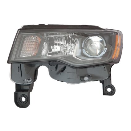 Headlight Assembly Composite Left Standard Type Black CAPA for Jeep Grand Cherokee Grand Cherokee WK