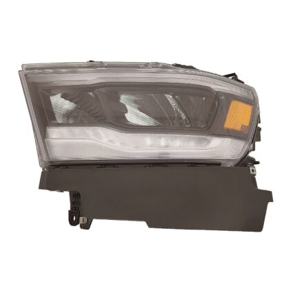 Headlight Assembly Composite Left LED Standard Black Trim CAPA for Ram 1500 2019–2024