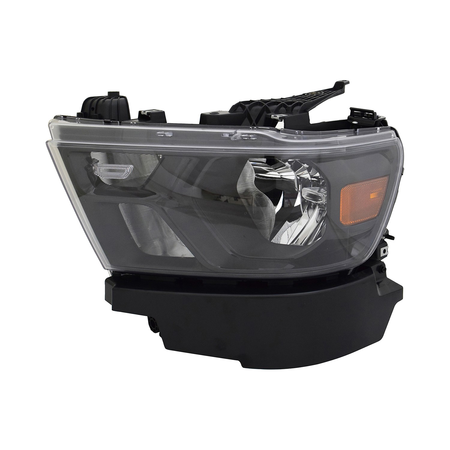 Headlight Assembly Composite Left Halogen Black Trim CAPA for Ram 1500 2019–2024