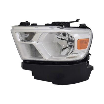 Headlight Assembly Composite Left Halogen Chrome Trim CAPA for Ram 1500 2019–2024