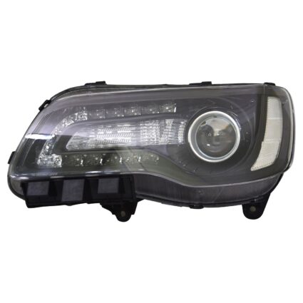 Headlight Assembly Composite Left Halogen Projector Type Black Bezel for Chrysler 300 2018–2023