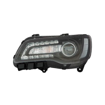 Headlight Assembly Composite Left Halogen Projector Type Black Bezel CAPA for Chrysler 300 2018–2023